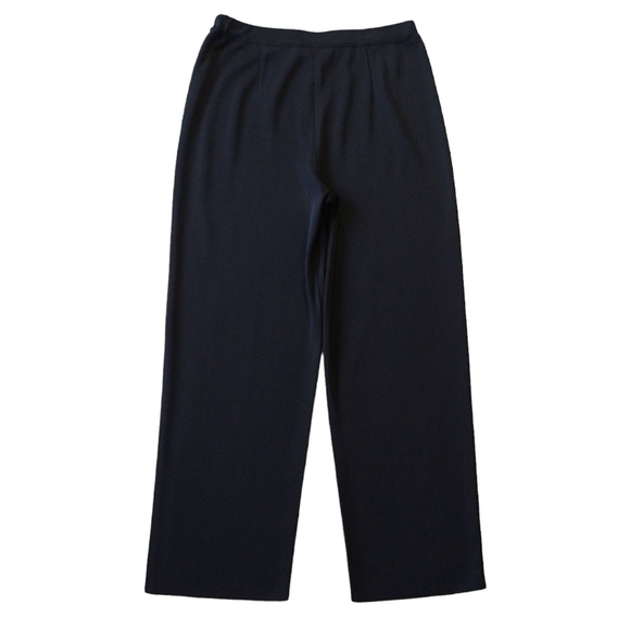 Exclusively Misook Black High Rise Knit Pull On Pants Straight Leg Classic - Picture 3 of 9